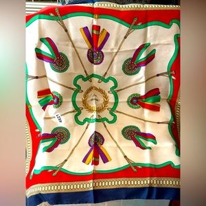 Celine 100% Silk Scarf 27" X 27"Call out Celine Tag is Missing & Little red Dot